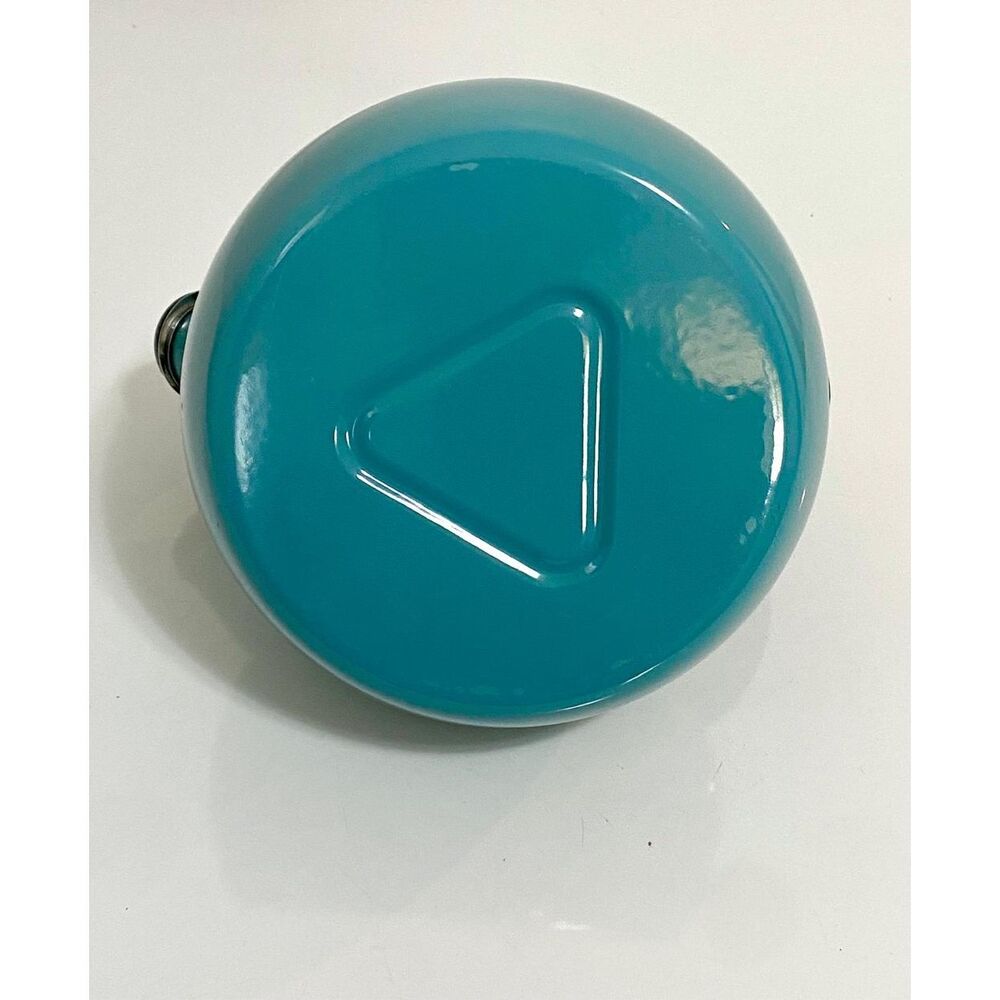 Enamel-on-Steel Whistling Tea Kettle 2.3 Quart Anti-Hot Folding Handle Turquoise - Picture 8 of 8
